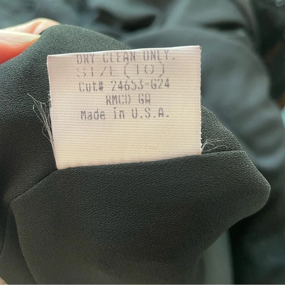 Laundry by Shelli Segal Maxi Gown Black 10 Low Back Bead Trim Simple Sleek - Picture 13 of 16